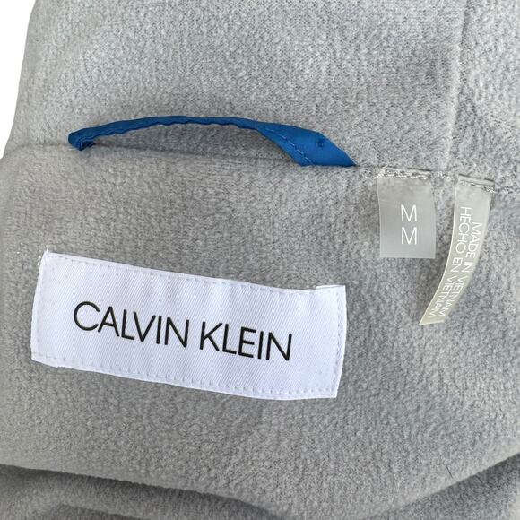 Calvin Klein M Blue Full Zip Rain Jacket Hooded Windbreaker Fleece Lined Coat - Picture 8 of 9